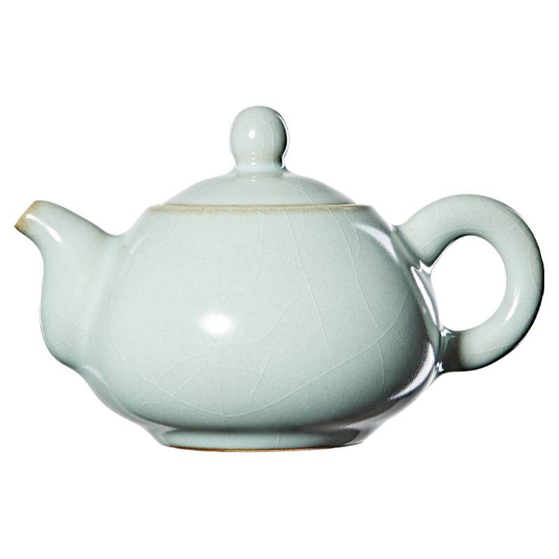 雅瓷汝窑冰裂釉天青色开片小茶壶