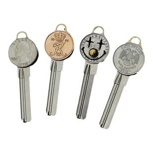 【Luckey手作】万嘉保德安创意纯铜复古防盗门钥匙胚