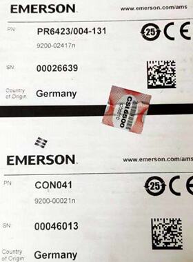 议价EMERSON  PR6423/004-131CON041 9200-02417N 9200-00021N前