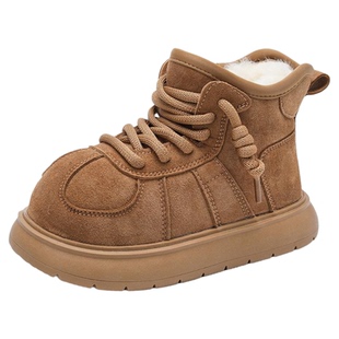 小米步女童雪地靴冬季新款加绒加厚大棉鞋儿童保暖棉靴女孩面包鞋