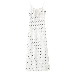 ROSELINGLING波尔卡圆点系列轻盈入夏浪漫波点打揽度假吊带连衣裙