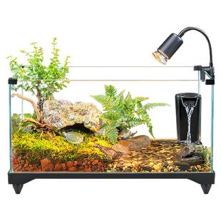 乌龟饲养缸家用生态造景两栖水陆缸养乌龟专用玻璃缸小别墅半水龟