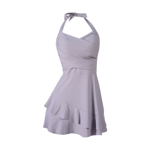 泳衣女纯欲甜美保守罩衫分体平角连体裙式三件套聚拢度假风泳装