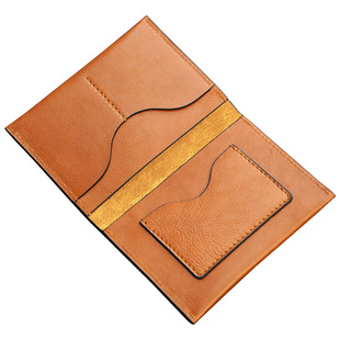 牧石皮艺手工定制真皮护照夹长款多功能女简约证件护照包男士短款