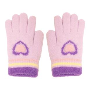 牧萌儿童手套冬天保暖五指男童女童分指大童防寒学生女孩写字手套