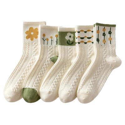 紫卡兔女聚酯纤维小白袜