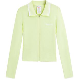 Wilson威尔胜官方春季女士全拉链紧身弹力网球POLO领编织外套