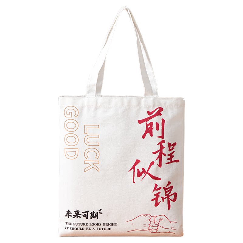帆布袋学生装书环保袋女手提袋购物袋毕业会议单肩帆布包定制logo