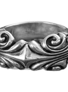 LSD四祥云戒指925银复古潮流个性嘻哈时尚指环男女小众欧美潮流