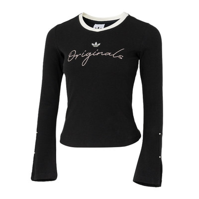 Adidas阿迪达斯长袖T恤女2026夏季新款运动服V领休闲套头衫KS2381