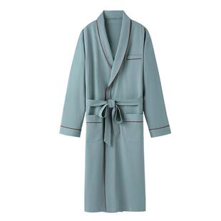 睡袍男士春秋款纯棉长袖秋季长款浴袍睡衣四季通用浴衣晨袍家居服