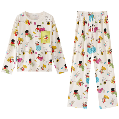 亲嘴猫莫代尔棉可外穿睡衣套装女