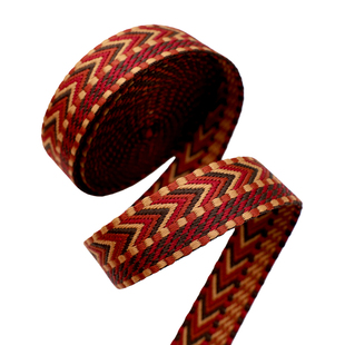 25mm网提混麻箭头彩色提花织带子民族风箱包肩带服装鞋帽装饰辅料