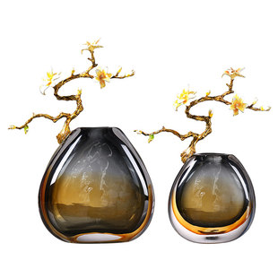 珐琅彩轻奢高档中式花瓶摆件高级客厅高端大气装饰品玄关2025玻璃