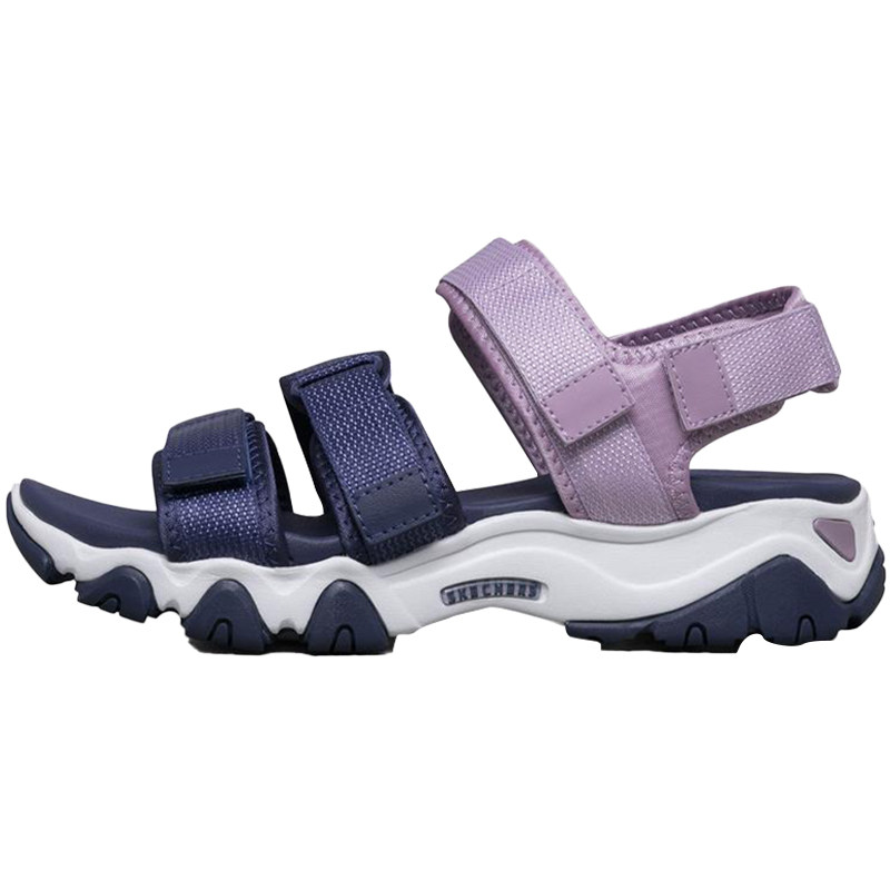 Skechers/斯凯奇正品斯凯奇 夏女子厚底露趾凉鞋魔术贴沙滩鞋