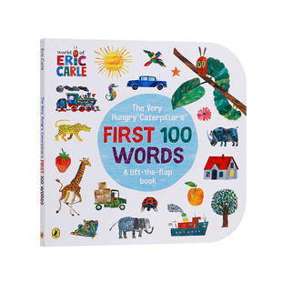 英文原版The Very Hungry Caterpillars First 100 Words好饥饿的毛毛虫前100个单词Eric Carle艾瑞卡尔绘本儿童英语启蒙纸板