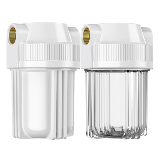 5寸前置过滤器透明滤瓶铜口净水器家用自来水4分pp棉滤芯大白桶杯