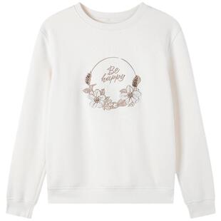 FINITY菲妮迪绣花卫衣2026春季新款钉珠工艺气质圆领通勤上衣女