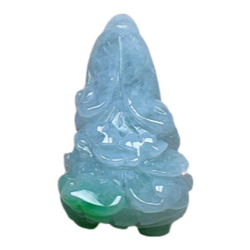 天然翡翠白菜吊坠淡绿一抹阳绿
