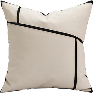 新款高端轻奢风设计师样板间客厅沙发卧室皮质抱枕套靠枕网红爆款