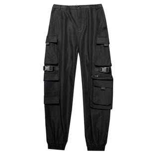 2025年新款工装裤女美式显瘦帅气黑色高腰嘻哈潮ins运动束脚裤子