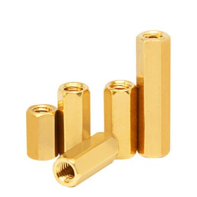 M2.5M4双通六角铜柱铜螺柱螺母柱空心机箱隔离柱螺柱电脑主板螺柱
