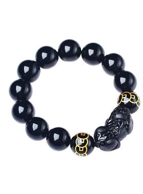 父亲节礼物黑曜石转运珠貔貅手链