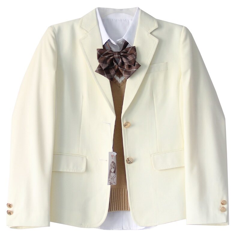黛高校生JK制服春夏新款高中校服正统纯色西装女生小西服绀色外套