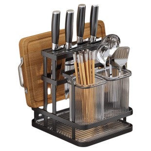 厨房刀架筷子笼置物架壁挂多功能架台面放砧板菜板刀具一体收纳架