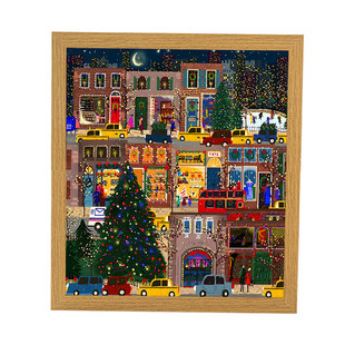 冬灯拼图裱框实木底框1000片70x50画框500片冬灯相框300块可挂墙