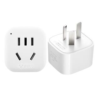 公牛三转二插头转换器多功能三孔转二孔电源插座变两脚三脚转接头