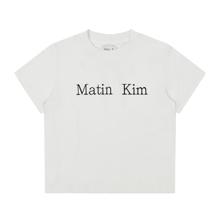 【官方正品】Matin Kim短袖t恤女26夏季新款修身短款正肩纯棉上衣