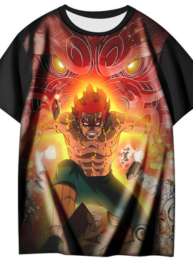 迈特凯火影忍者短袖T恤衫动漫衣服夏季黑色上装二次元周边男女款