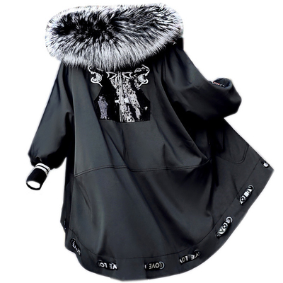 加厚可拆卸獭兔毛内胆连帽高端