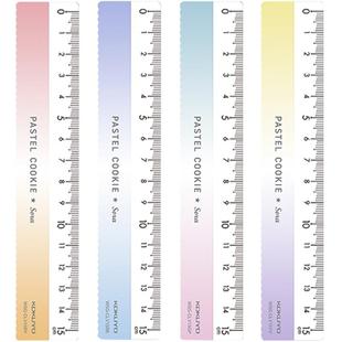 【自营】kokuyo国誉淡彩曲奇晴空直尺系列波浪纹高颜值透明加厚测量尺15cm小学生测量绘图不易伤手刻度尺5把