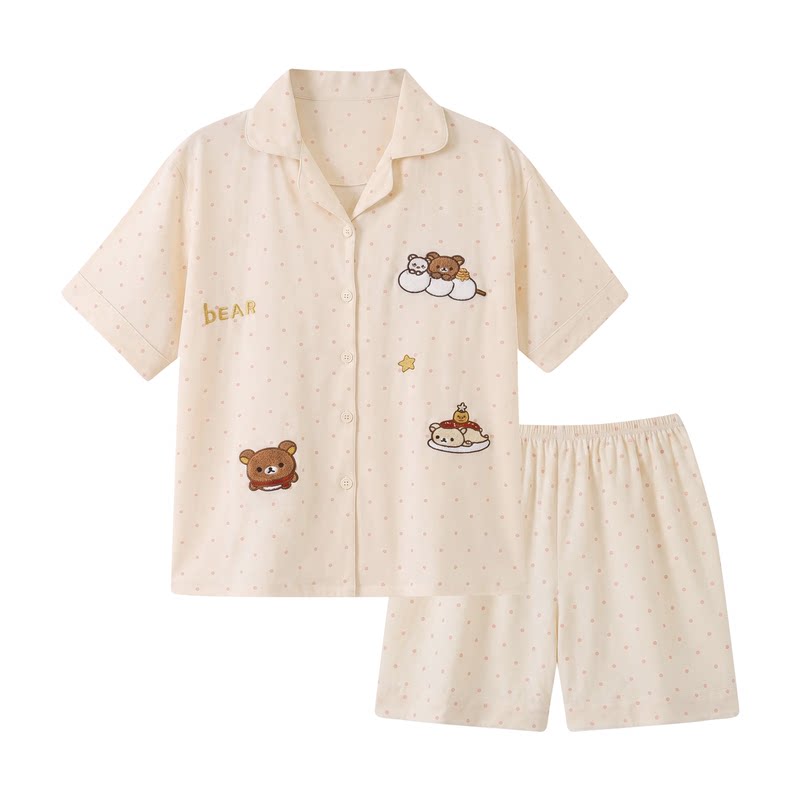 纯棉小个子睡衣少女生夏季短袖短裤日系可外穿家居服套装150cm