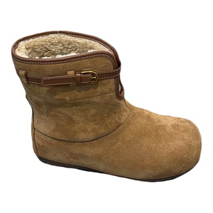 废土风~真皮厚底加厚雪地靴女2025冬新款两穿勃肯靴保暖休闲棉鞋