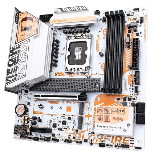 七彩虹COLORFIRE B760M-MEOW WIFI橘影橙D5主板橘猫支持14600KF