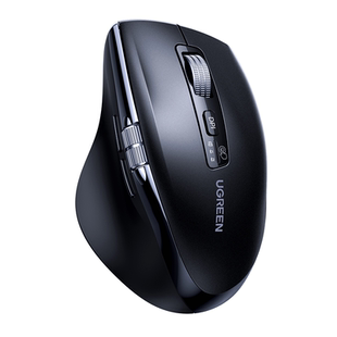 绿联无线鼠标双滚轮人体工学台式笔记本电脑办公大小手模轻音滑鼠