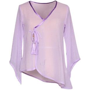 舞依艺库古典舞练功服女舞蹈纱衣飘逸中国风流苏喇叭袖舞蹈身韵服