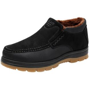 老北京布鞋男士老人棉鞋冬季爸爸鞋中老年爷爷防滑保暖加绒加厚款