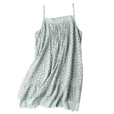 碎花花边拼接吊带森系