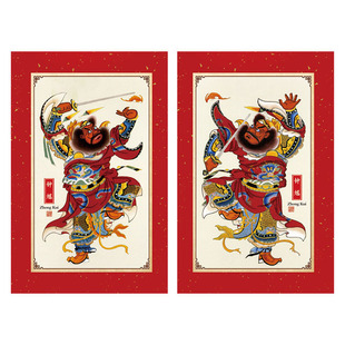 2026新款钟馗防水门神门贴大门过年单门防盗门秦琼尉迟恭关羽张飞