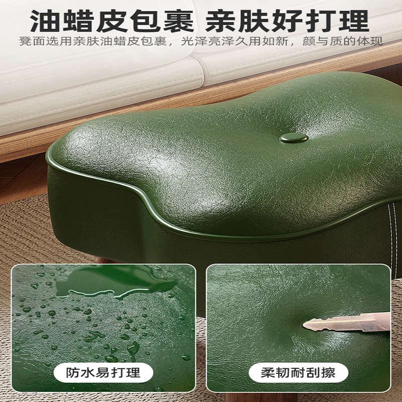 贵祺实木小凳子家用门口换鞋凳小板凳简约现代坐凳木头软包沙发凳