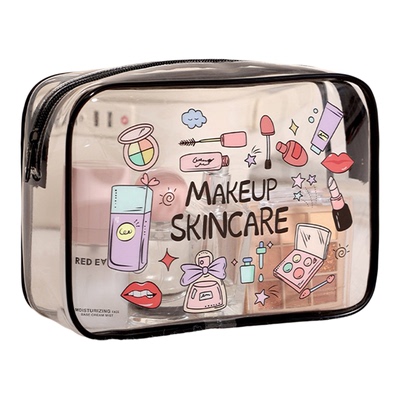 化妆包女2025新款便携式旅行洗漱包透明防水大容量护肤品收纳袋
