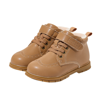 卡特兔冬季儿童加绒皮靴马丁靴