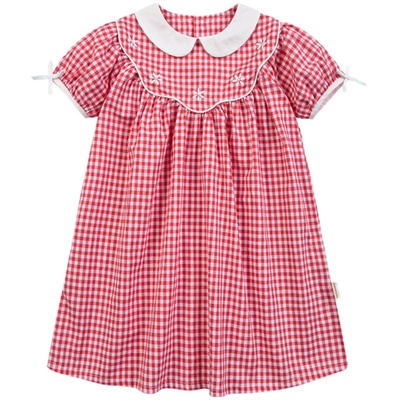 Happyology英国儿童短袖连衣裙格纹纯棉裙女童英伦春季新品连身裙