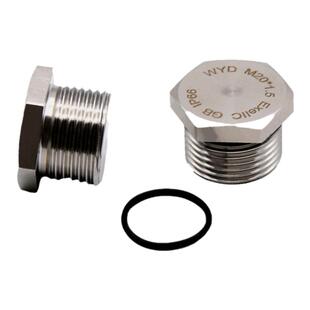 SS316L不锈钢防爆闷盖IP66防水密封堵头Exe/Exd外六角盲堵堵塞件