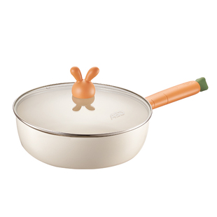 爱仕达有钛平底锅不粘锅陶瓷煎锅家用深煎炒锅煎饼电磁炉燃气灶用