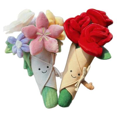 Jellycat盆栽竹子郁金香花龙血树白兰花虎皮兰蓝铃花毛绒植物玩偶